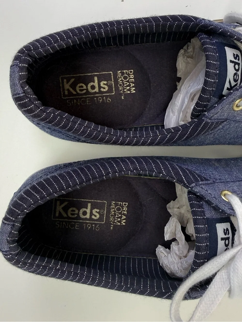 Keds Center III Textile Lace Up Women's Denim Chambray Shoes Sneakers Size 7.5